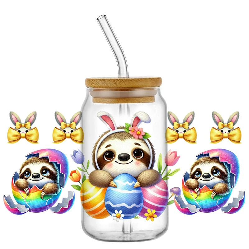 Easter Sloth Decal Transfer Stickers