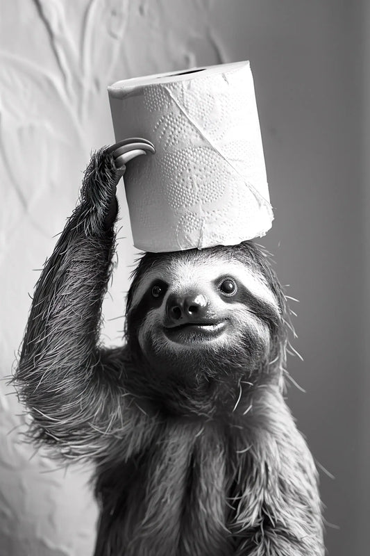 Black & White Sloth Poster