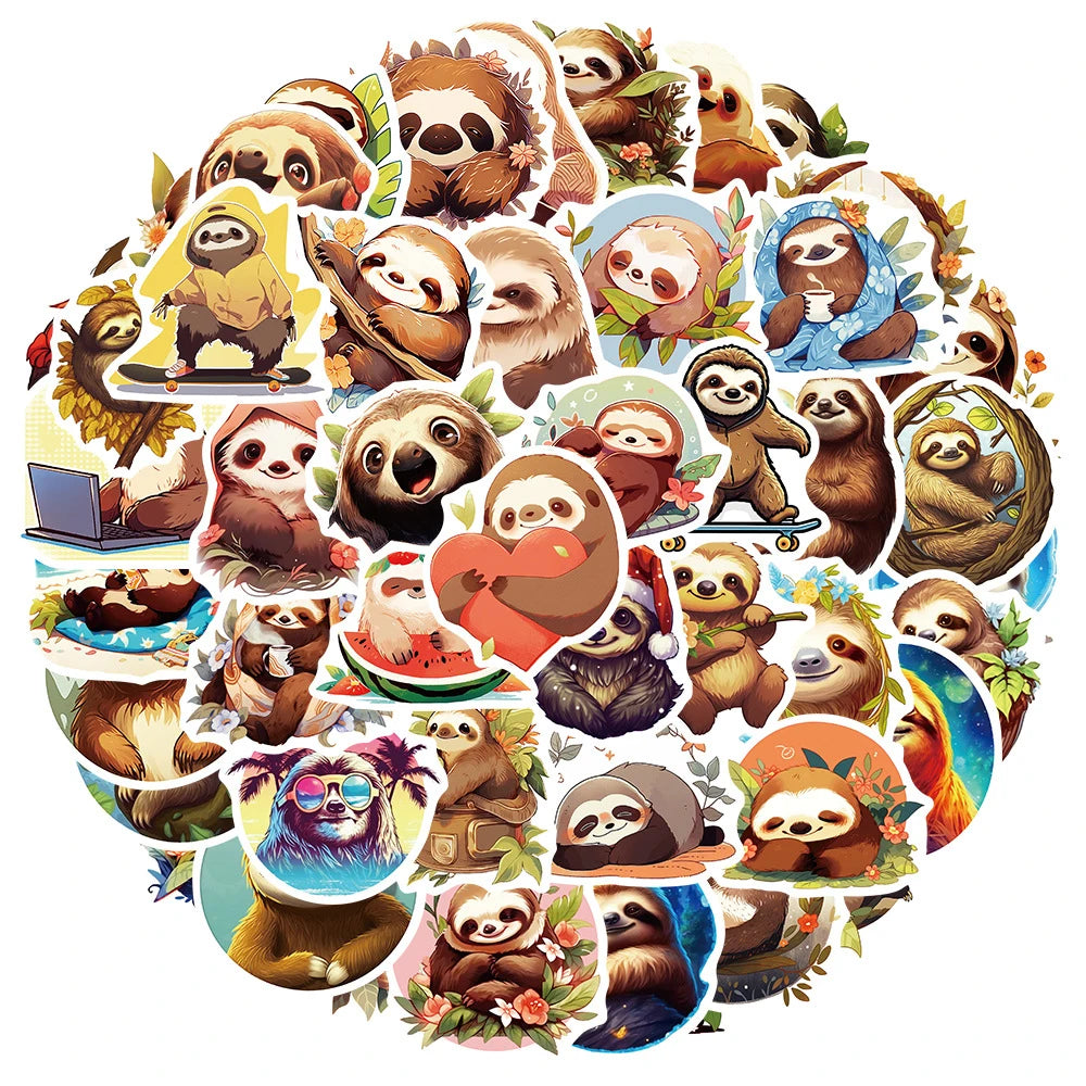 Funny Sloth Anime Stickers