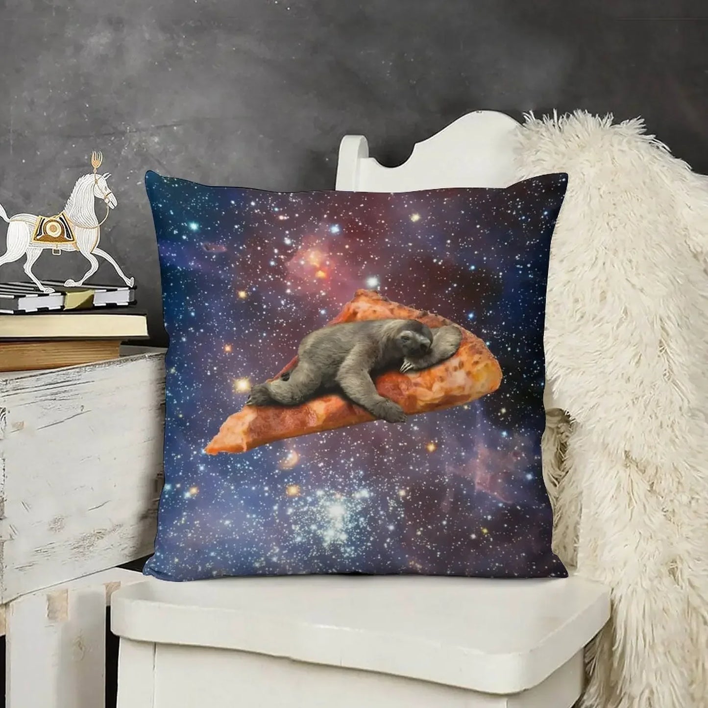 Pizza Sloth In Space Cushion Cover