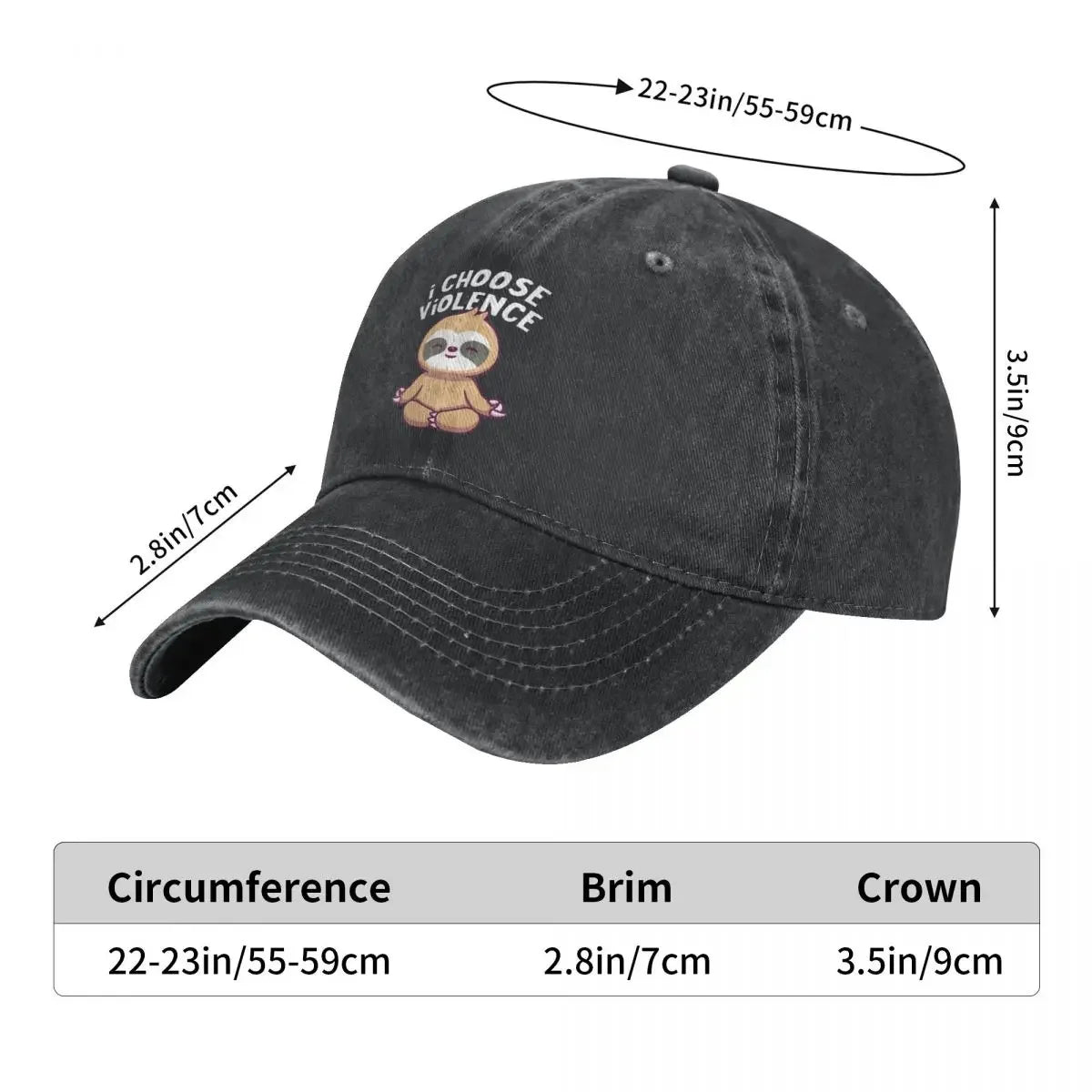 I Choose Violence Sloth Baseball Cap