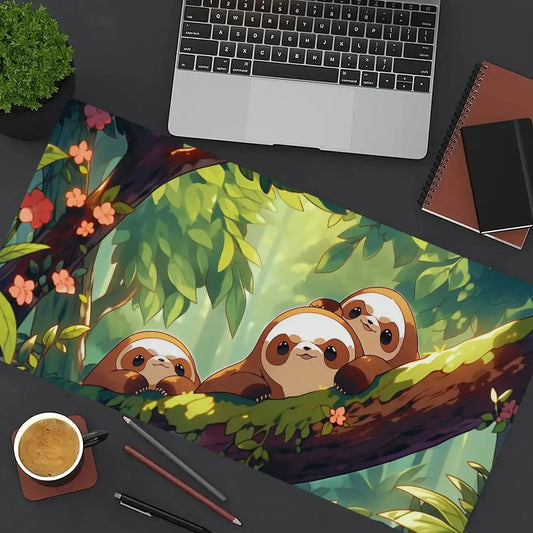 Tropical Jungle Sloth Desk Mouse Pad