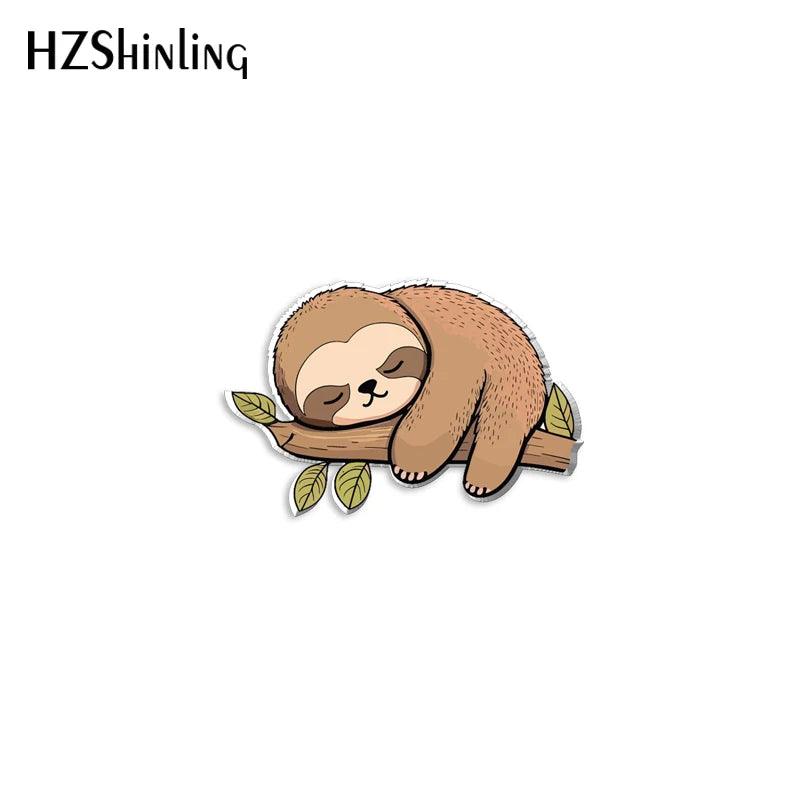 Sloth Acrylic Pin Badge