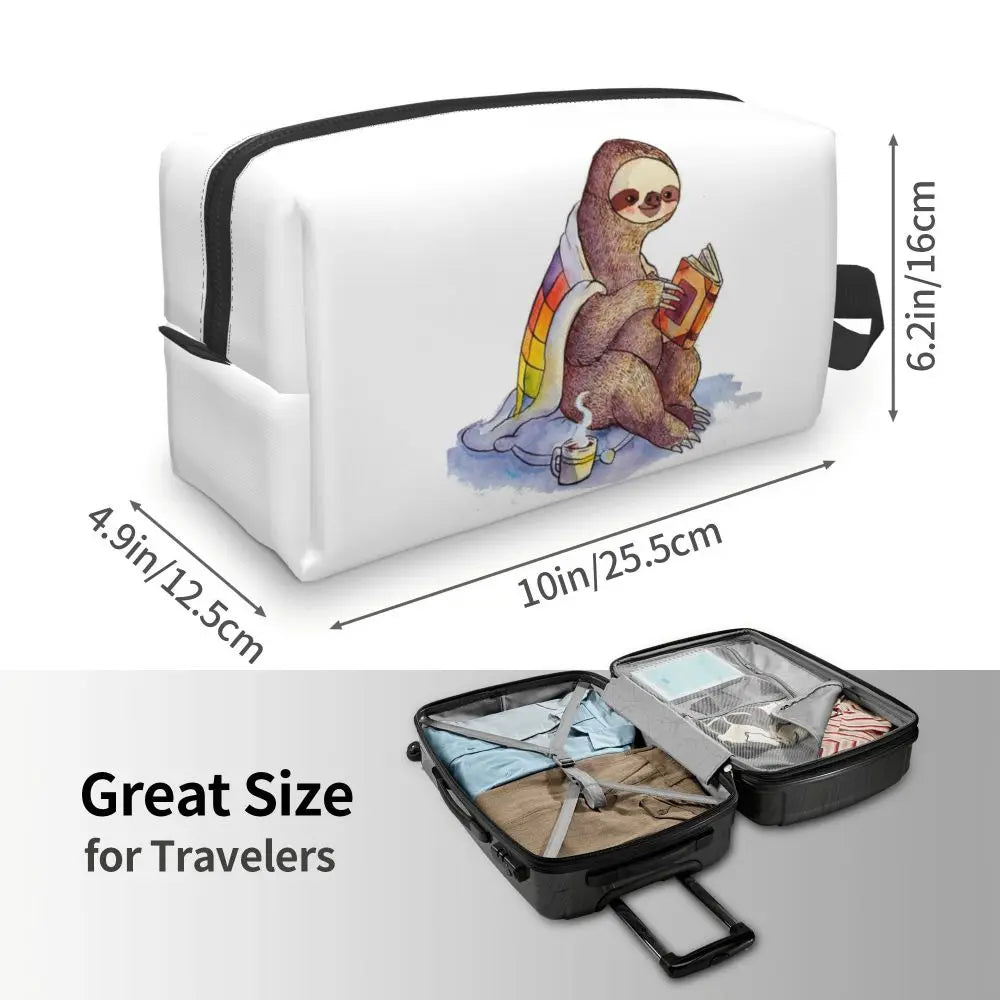 Reading Sloth Cosmetic Bag