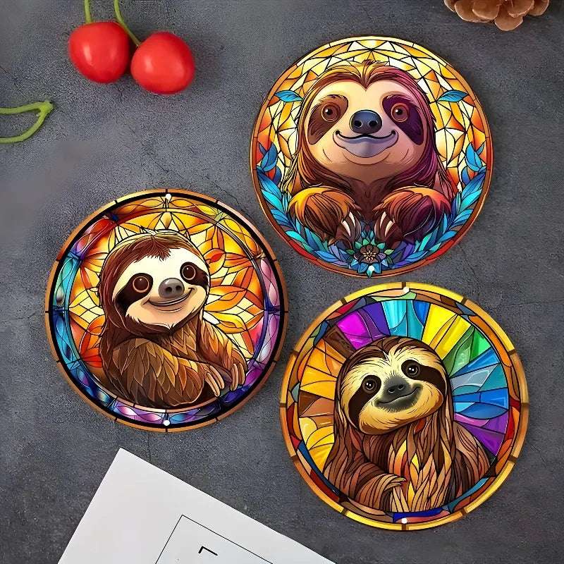 Sloth Wooden Heat-Resistant Coasters
