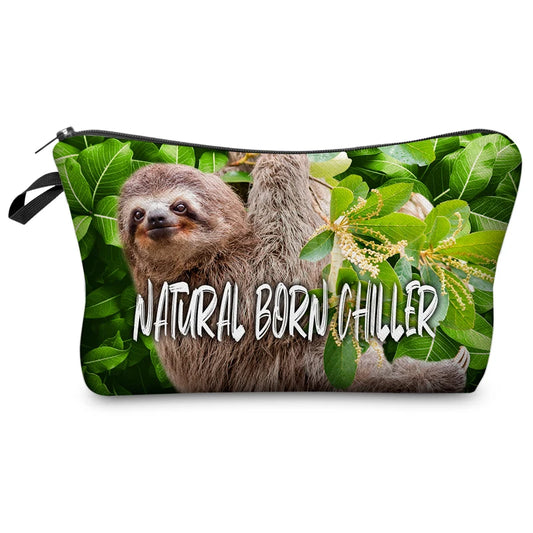 Natural Born Chiller Sloth Cosmetic Bag