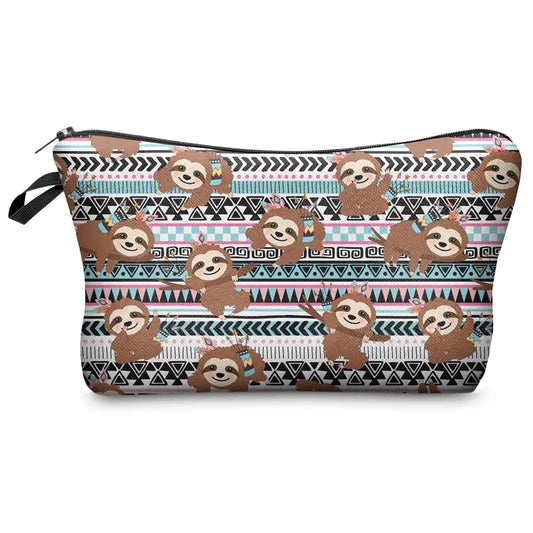 Aztec & Trible Theme Sloth Cosmetic Bag