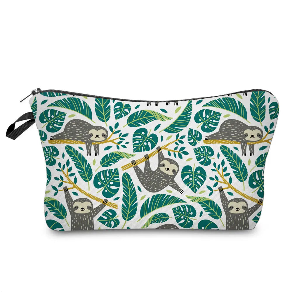 Sloth & Leaves Cosmetic Bag
