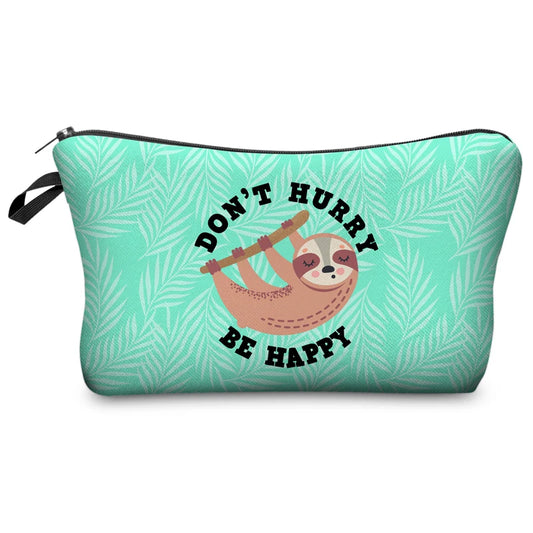 Don't Hurry Be Happy Sloth Cosmetic Bag