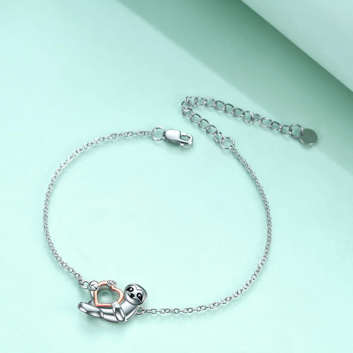 Sterling Silver Sloth Heart Bracelet product photo 1
