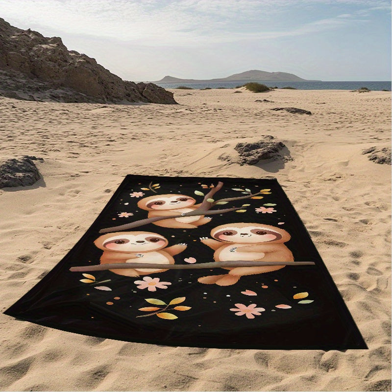 Cute Sloth Beach Towel