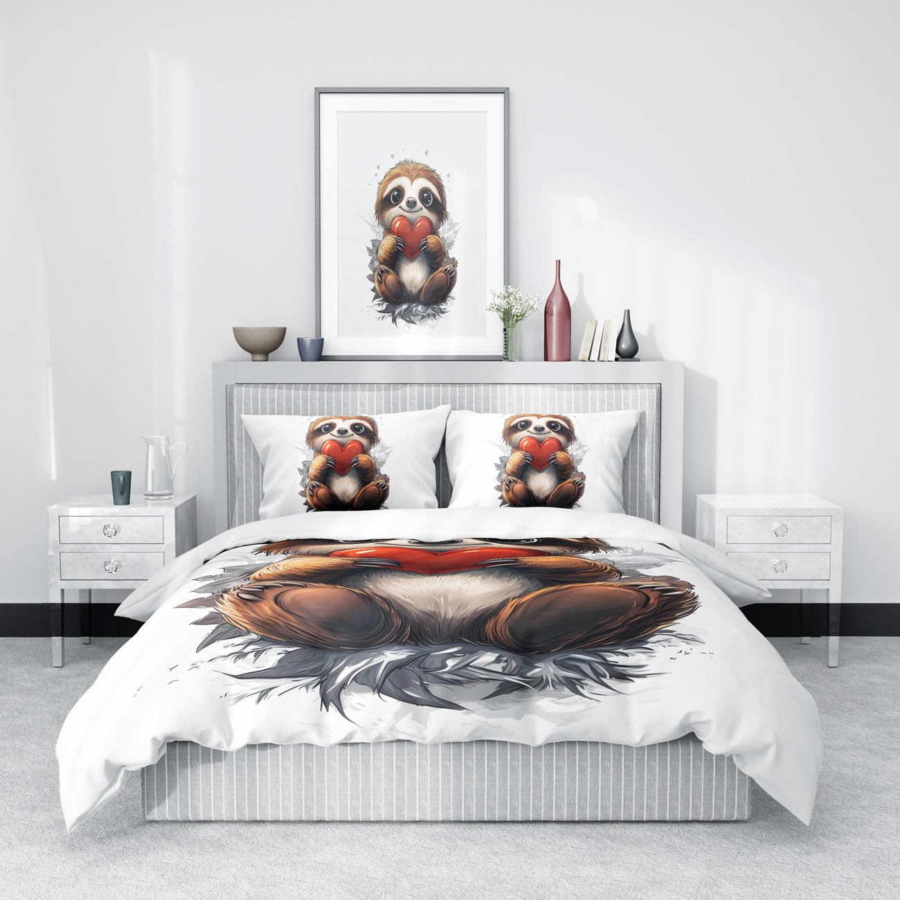 Sloth Heart Bedding Set