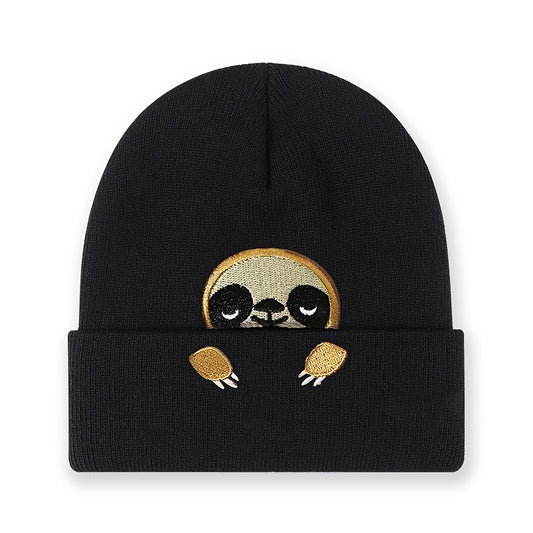 Sloth Embroidered Beanie Hat