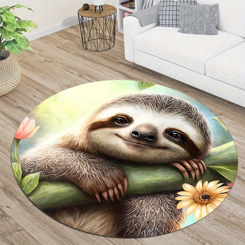 Baby Sloth Round Rug