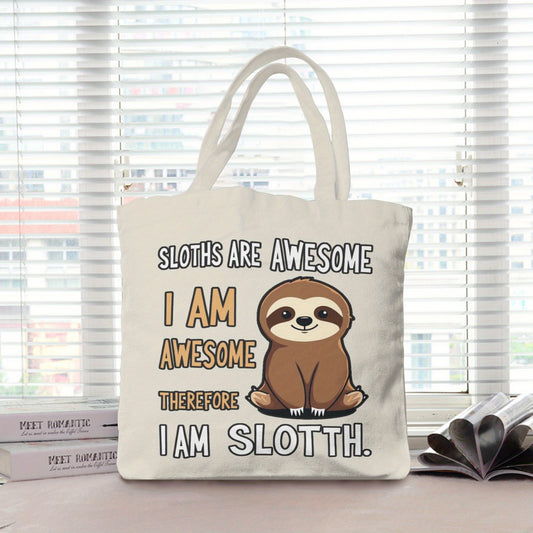 I Am Awesome Sloth Canvas Tote Bag