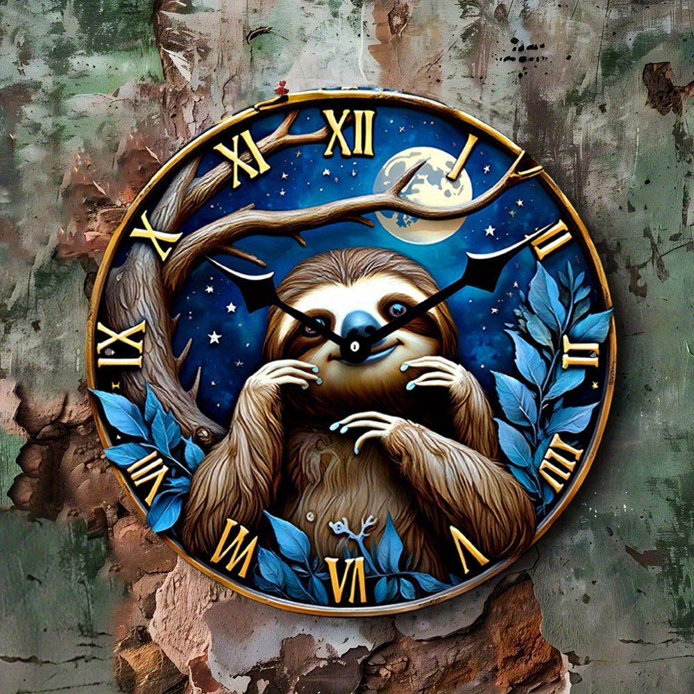 Sloth Moonlit Wall Clock