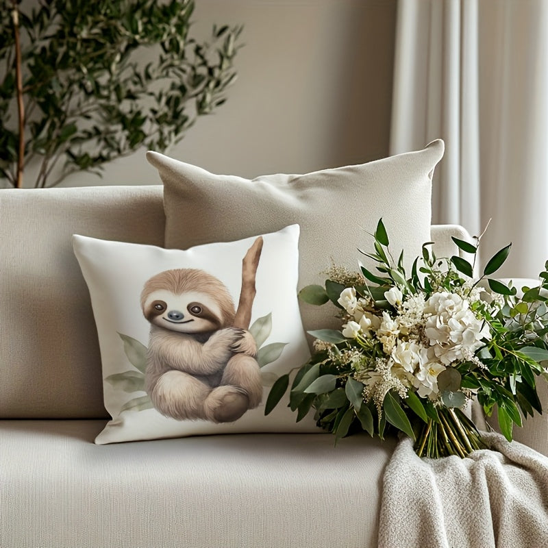 Cute Sloth Hugging a Branch Cushion Cover