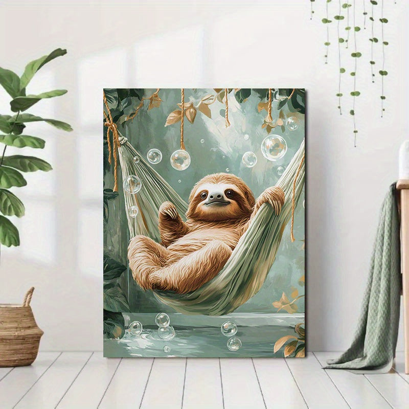 Modern Abstract Sloth Canvas Art Print