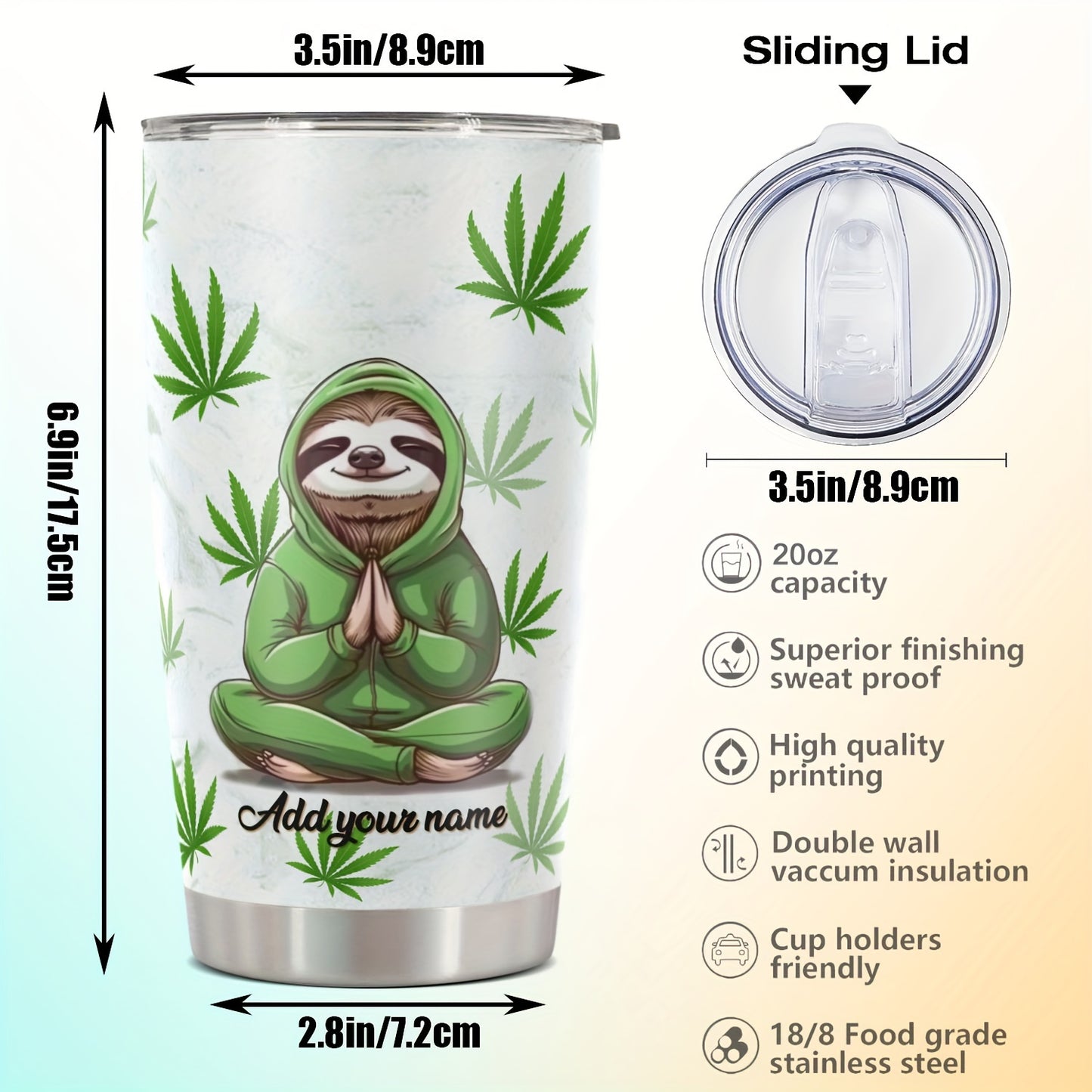 Sloth Tumbler with Lid