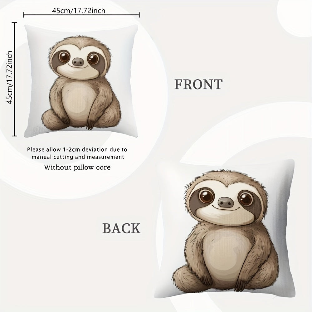 Cute Sloth Cartoon Cushion Cover