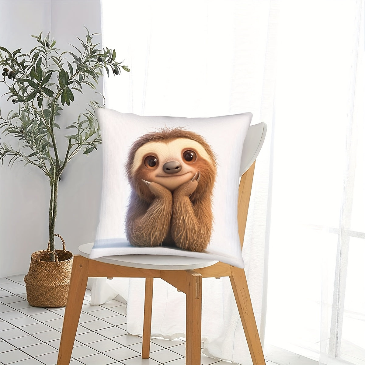 Adorable Cute Sloth Cushion Cover