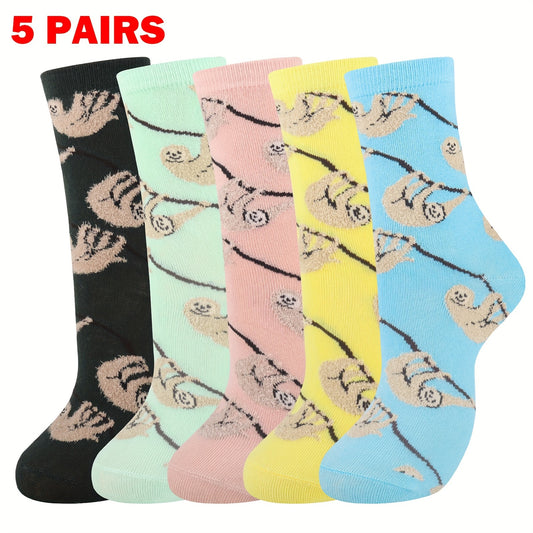5 Pairs Sloth Socks