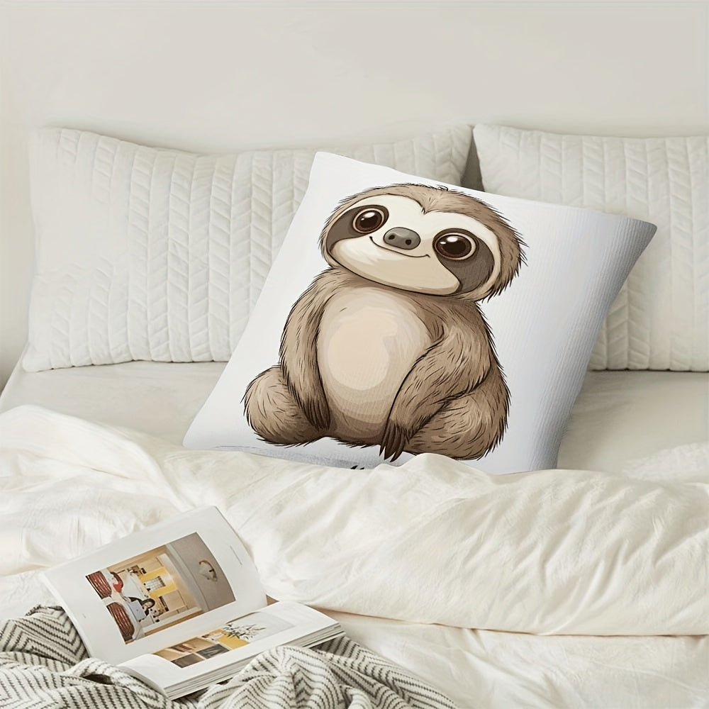 Cute Sloth Cartoon Cushion Cover