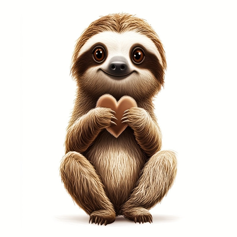 4 Love Heart Sloth Stickers