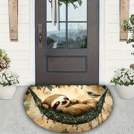 Half Circle Sloth Door Mat