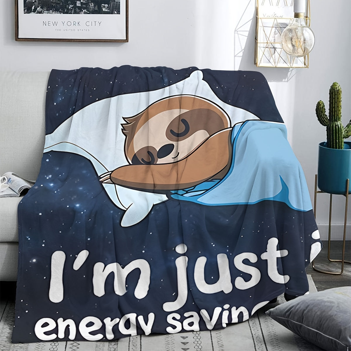 I'm Not Lazy I'm Just in Energy Saving Mode Sleeping Sloth Blanket