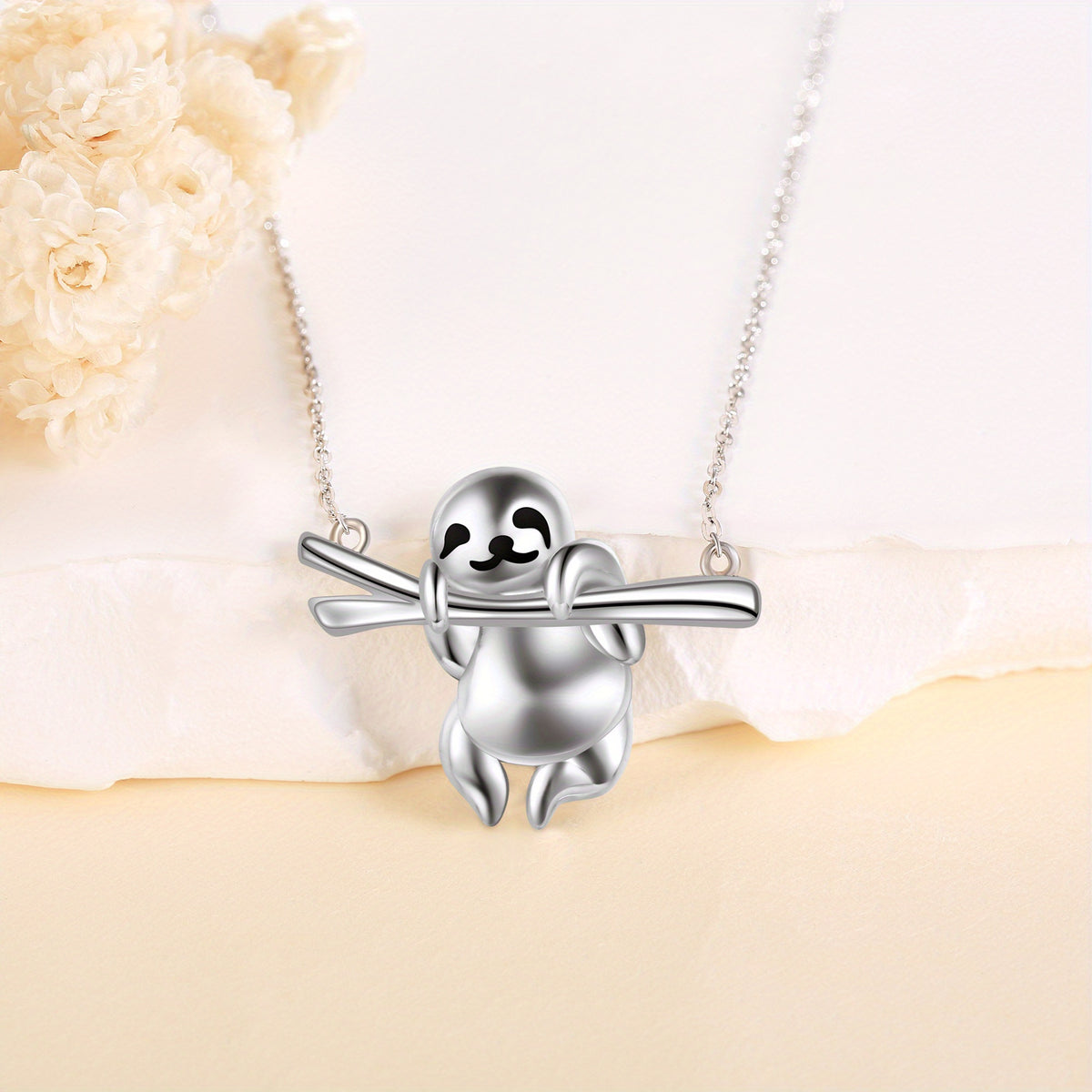 Sterling Silver Sloth Necklace product photo 3