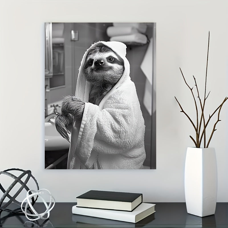 Sloth in Bathrobe Canvas