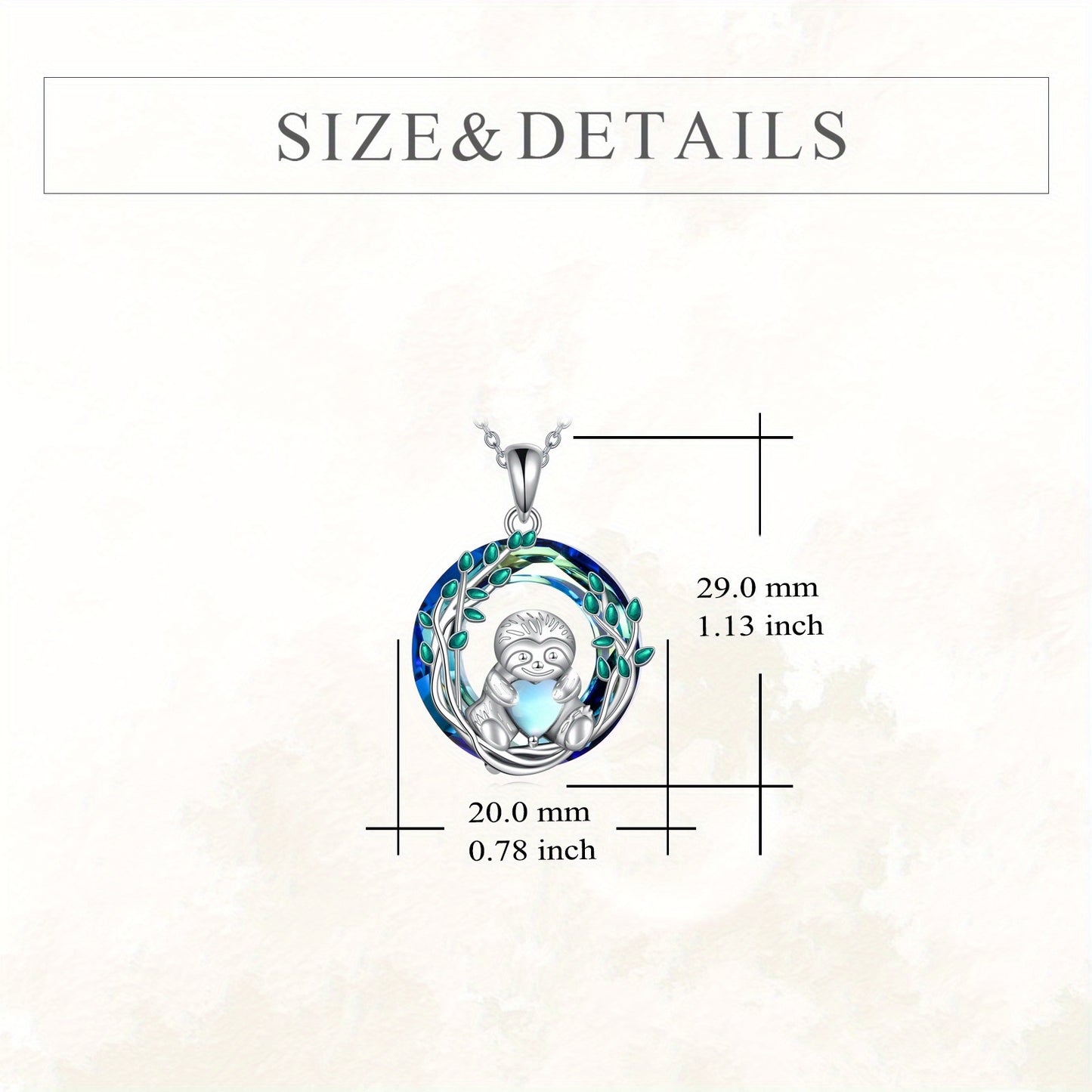Sterling Silver Sloth Circle Necklace