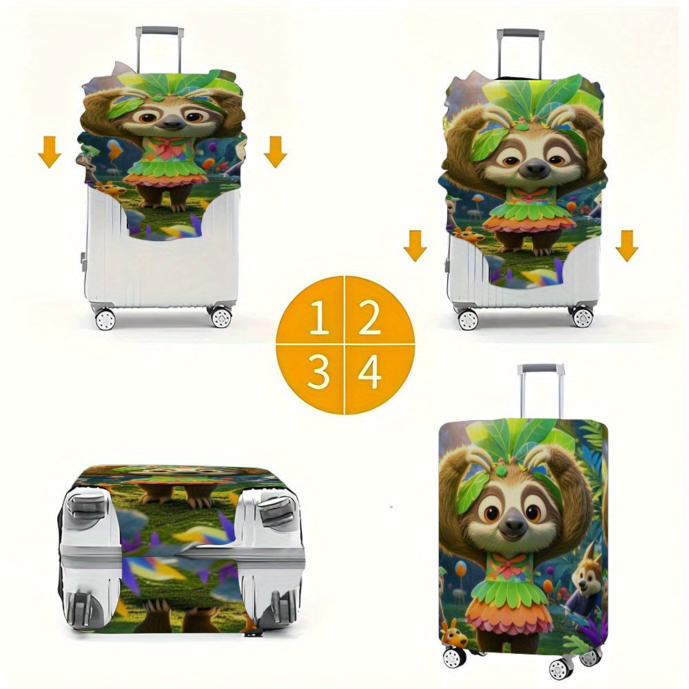 Vibrant Tropical Sloth Luggage Cover