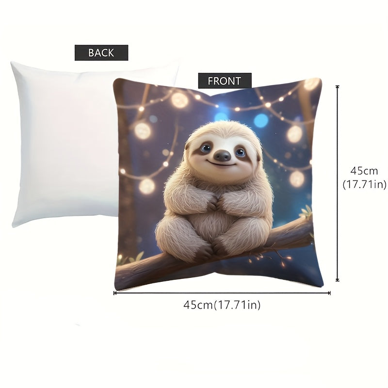 Sloth & Fairy Lights Cushion Cover