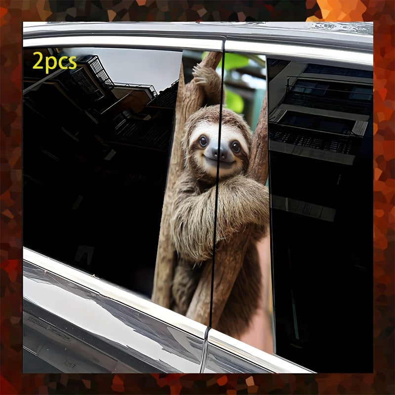 2 piece Tree Sloth Car Sticker