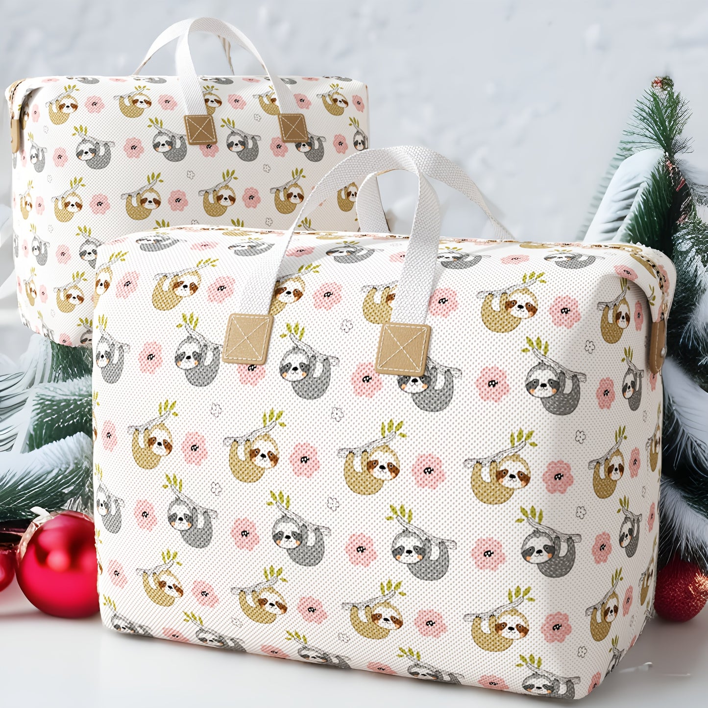 Sloth Print Fabric Storage Bag