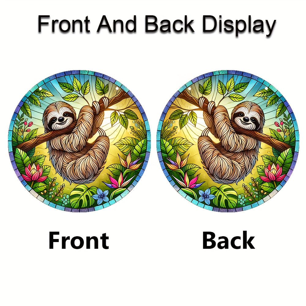 2D Acrylic Flat Sloth Theme Suncatcher