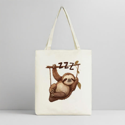 Sleepy Sloth Canvas Tote Bag