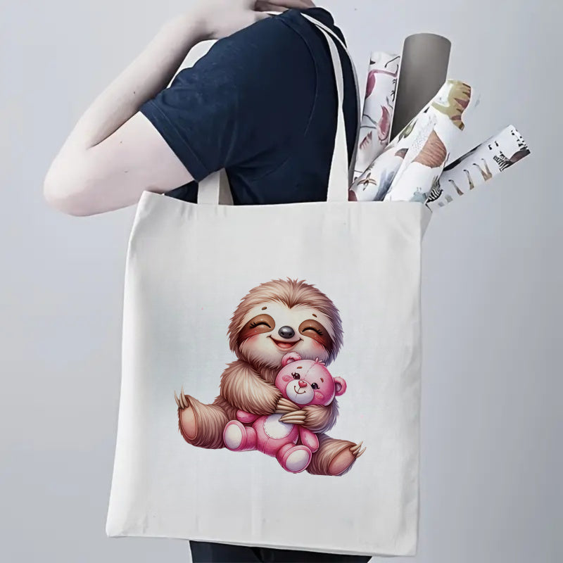 Cute Sloth with Teddy Bear Tote Bag