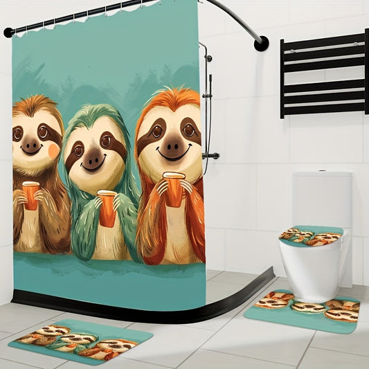 Sloths Drinking Beverage Shower Curtain