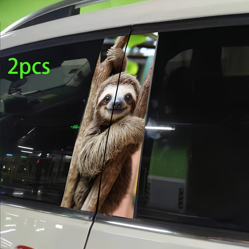 2 piece Tree Sloth Car Sticker