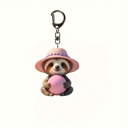 Cute Sloth 2D Acrylic Keychain