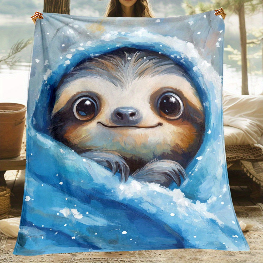 Cute Winter Baby Sloth Blanket