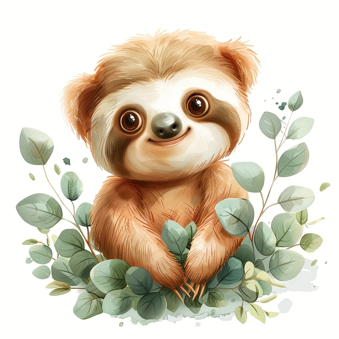 4 Baby Sloth Stickers