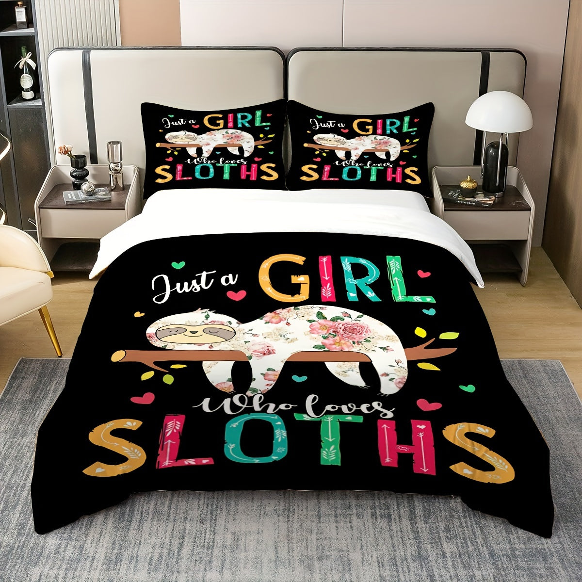 Just A Girl Who Loves Sloths Bedding Sets