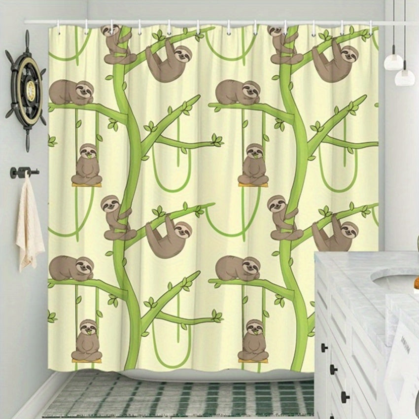 Sloth Cartoon style Shower Curtain