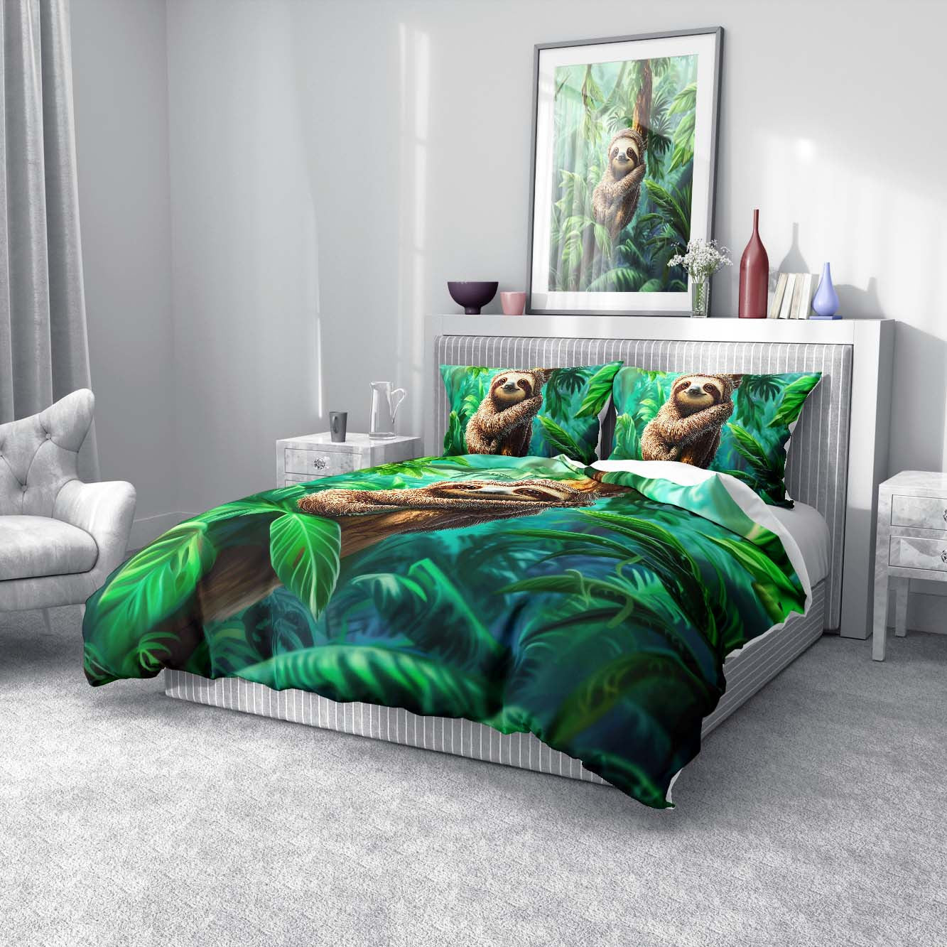 Sloth Tropical Rainforest Bedding Set