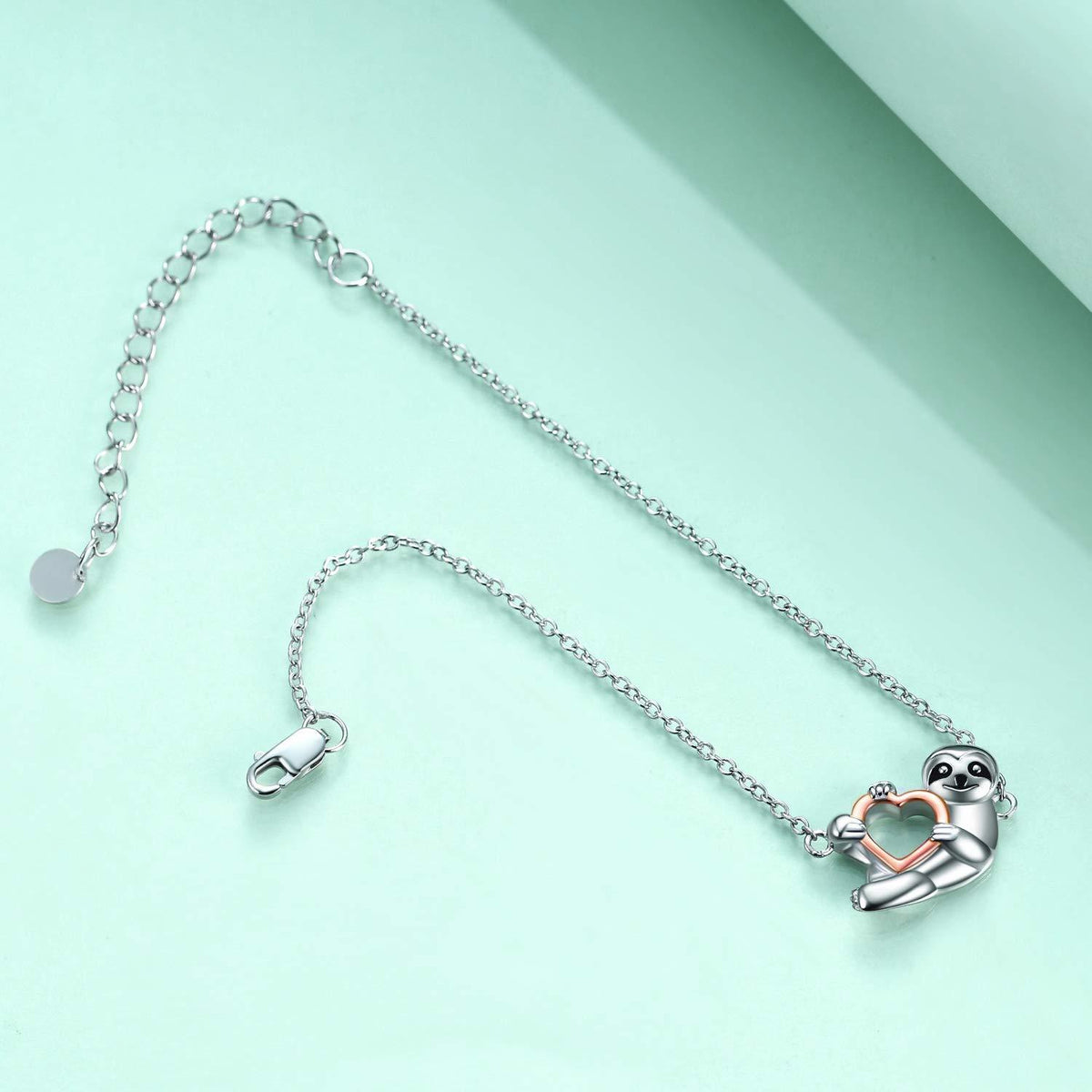 Sterling Silver Sloth Heart Bracelet product photo 2