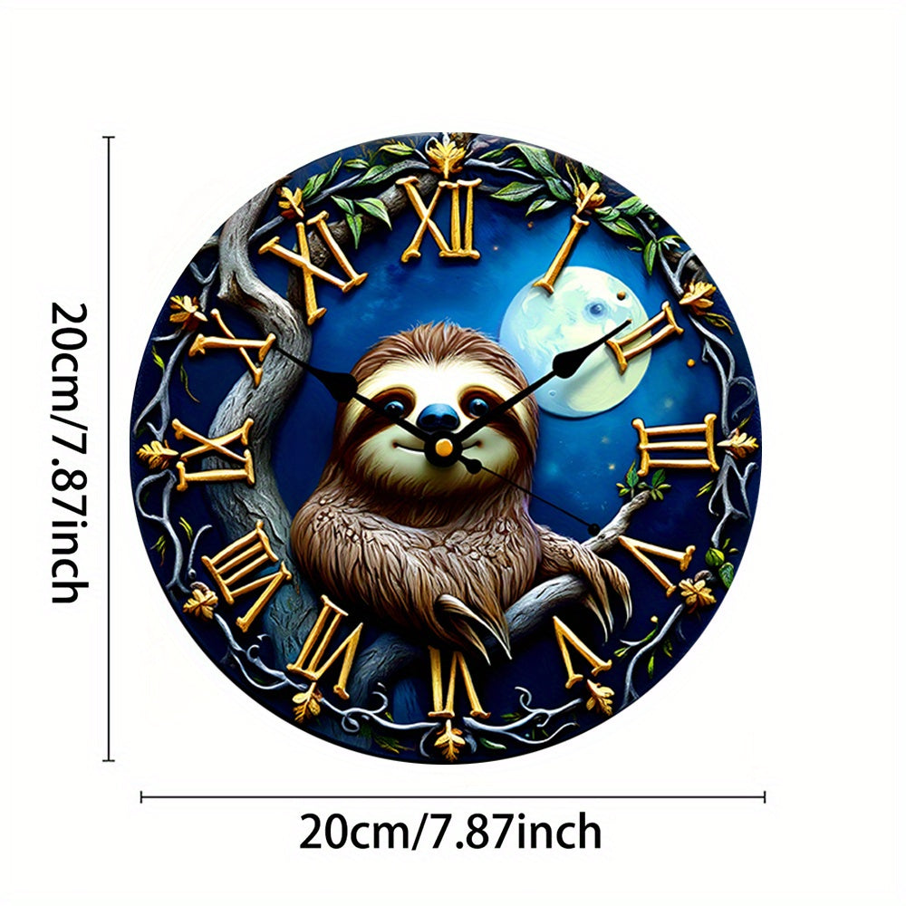 Sloth Moonlit Night Clock